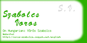 szabolcs voros business card