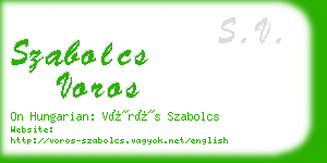 szabolcs voros business card